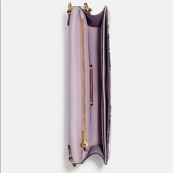 Coach Ice Purple Crocodile Embossed Leather Convertible Hayden Crossbody Bag NWT - Picture 4 of 5